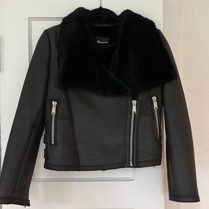 Madewell Leather Shearling Motorcycle Jacket